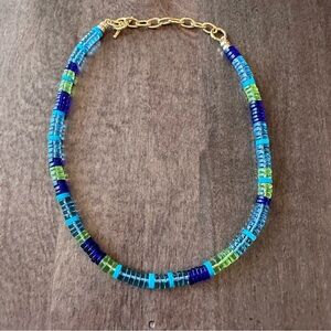 Lizzie Fortunato Agosto Augusto High Tide Necklace - Blue & Green Beaded